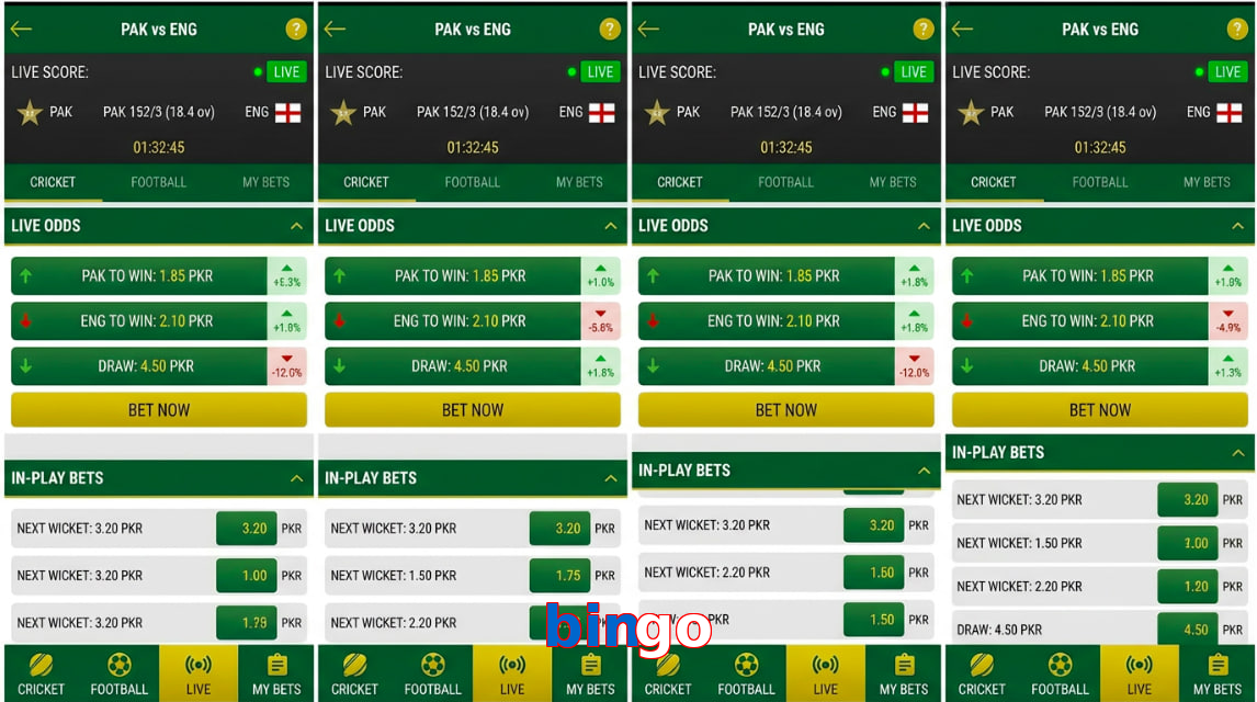 Game list for Bingo bet section