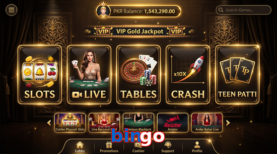 Main screen of Bingo casino page for PK players